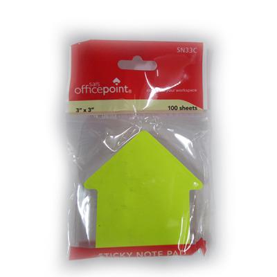 Office Point Sticky Notes Fluorescent Shaped Sn33C (House)